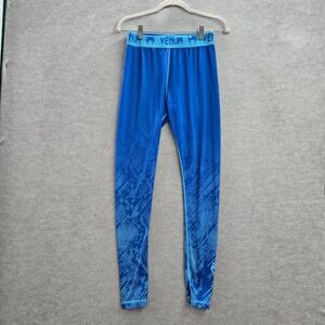 Venum Men Activewear Pants Large Blue Fusion Compression Leggings MMA 28" Inseam